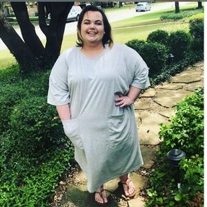 ASOS DESIGN Curve boyfriend t-shirt dress with poc